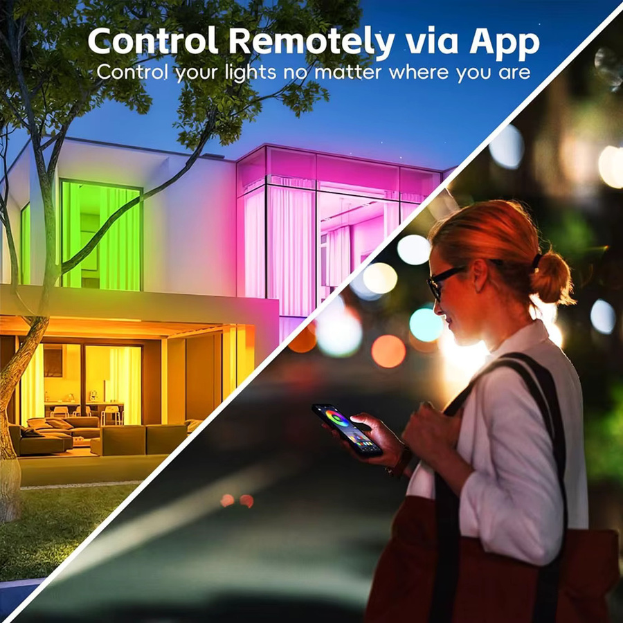 CENFAYA RGB-LED-Streifen Homekit WiFi 5050 mit 60 LEDs/m, 12 V, dimmbar, Multicolor, inkl. RF-Fernbedienung und Siri-Sprachsteuerung - Bild 3