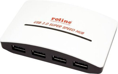 Roline 4 Port USB-C Kombi-Hub Schwarz Weiß - Bild 1