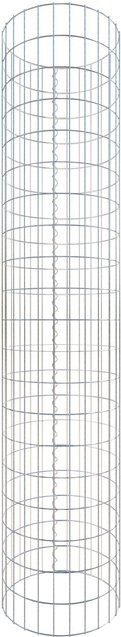 Gabiona Gabionensäule rund, silberfarben, H x Ø: 200 x 42 cm, Maschenweite 5 x 10 cm - Bild 1