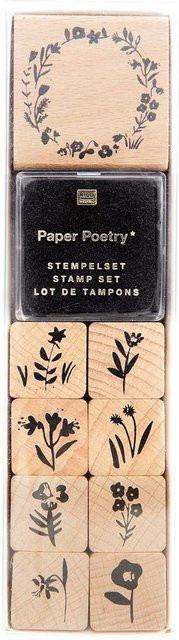 Rico Design Paper Poetry Stempelset Blumenkranz aus Holz - Bild 1