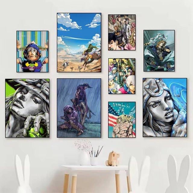 Jojo Anime S-Steel Ball Run Manga-Poster als Wandaufkleber in Mehrfarbig, Rechteckig - Bild 1