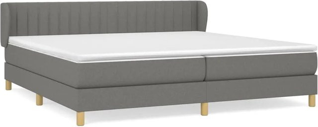 vidaXL Boxspringbett Hybrid mit Matratze und Kopfteil, Grau, B/T/H: 200 x 200 x 78 cm - Bild 1