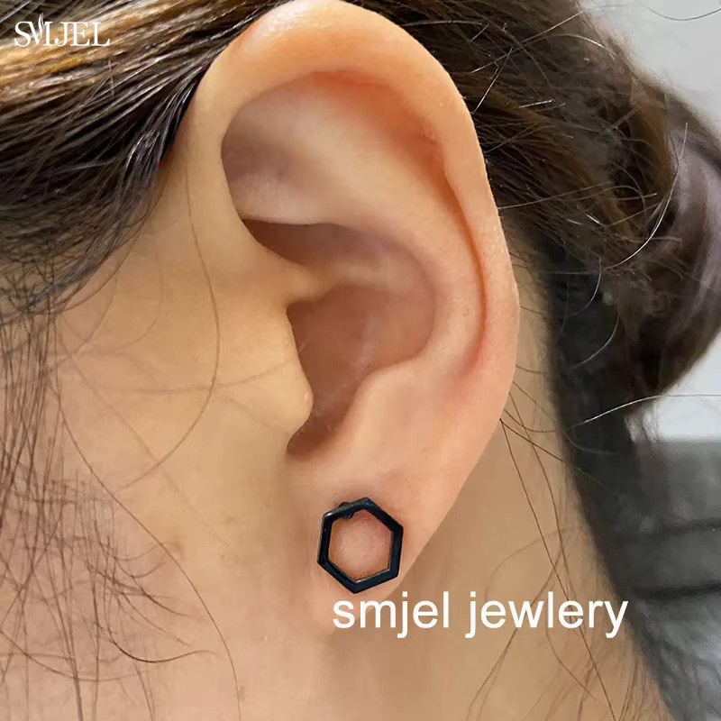 SMJEL Ohrstecker Edelstahl, Schwarz, Damen - Bild 2