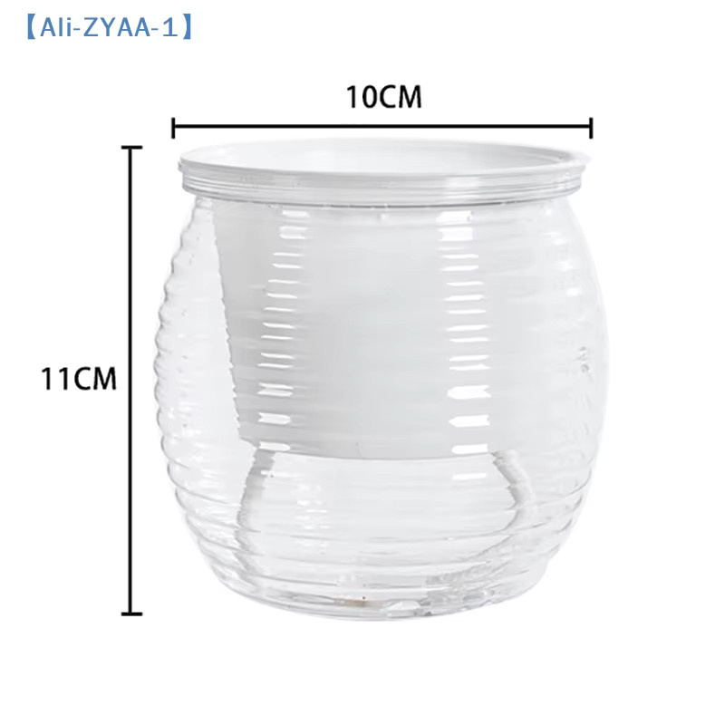 JETTING Selbstbewässernder Pflanztopf aus Kunststoff, doppelschichtige transparente Blumenvase in Rot, modern und rund für die Tischdekoration - Bild 2