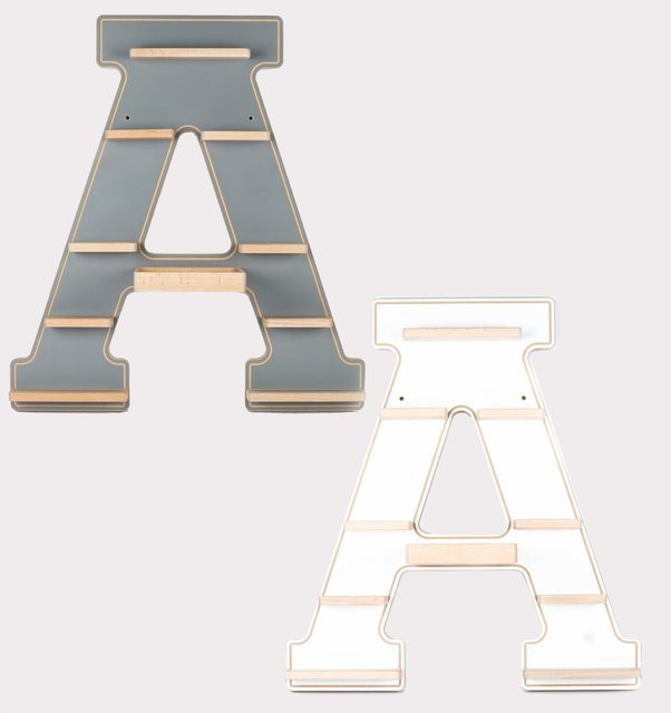 BOARTI Kinderregal Buchstabe A aus Holz als Wandregal für Toniebox und Tonie Figuren mit Magneteinsätzen, H: 54 cm, B: 49 cm, T: 19 cm - Bild 1