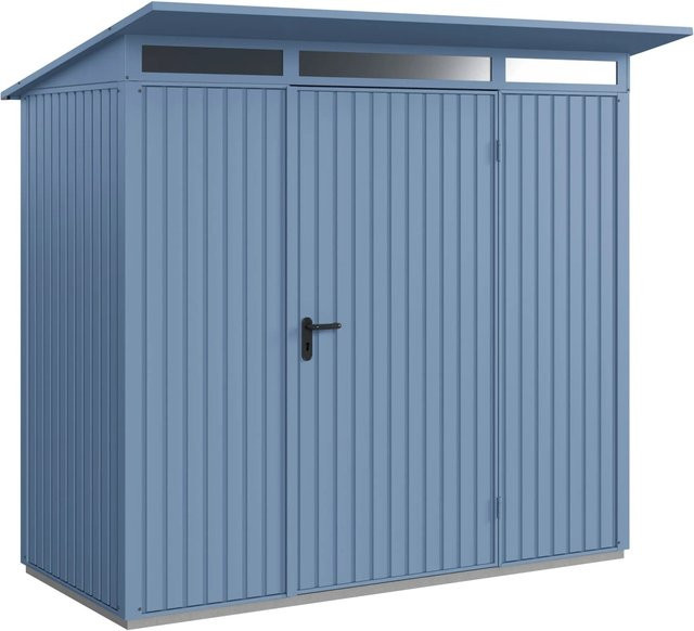 Hörmann Gerätehaus Trend Pultdach Typ 1 mit Einzeltür in Taubenblau, B/H/T: 238 x 228,6 x 107,8 cm - Bild 1
