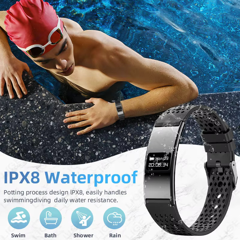 LIGE Smart Armband Fitness Tracker mit Herzfrequenz Monitor und Wasserdichtigkeit für Android und iOS in Schwarz und Silber - Bild 6