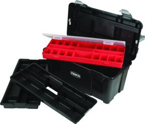 Raaco Werkzeugkoffer Toolbox 35 aus Kunststoff in Schwarz mit Einsätzen