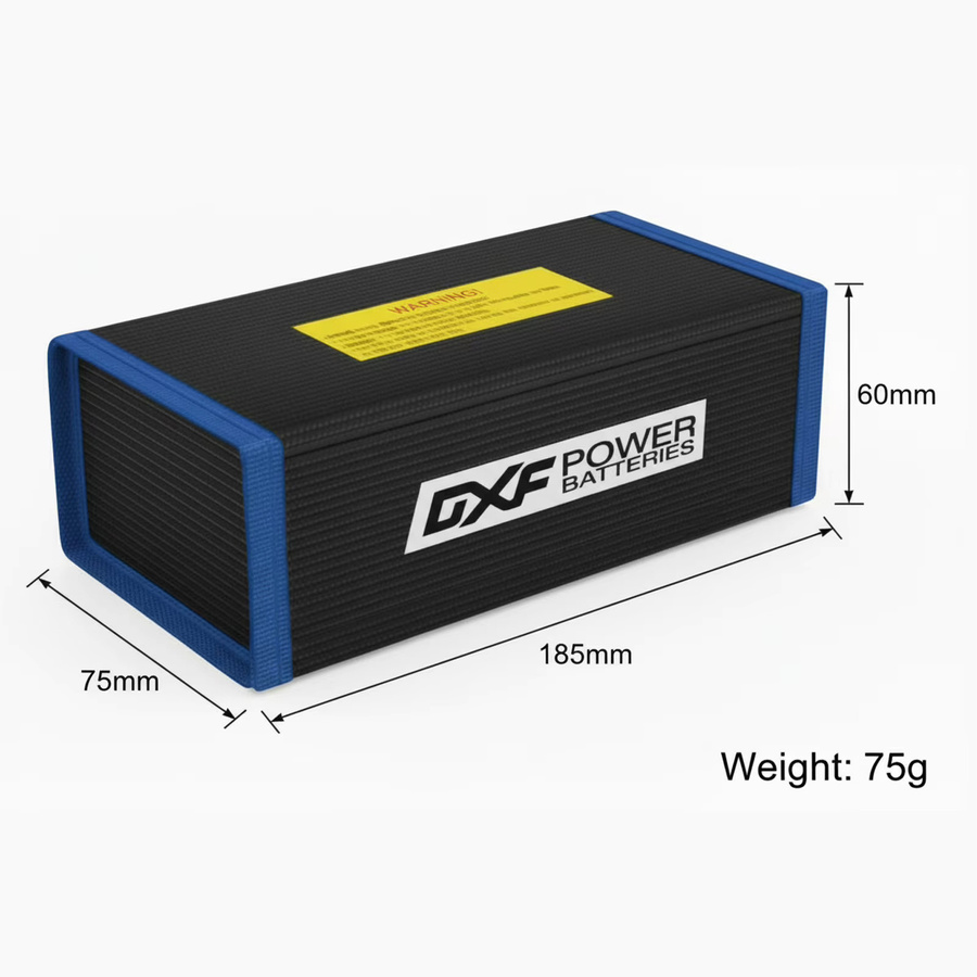 DXF Feuerfeste Lipo-Tasche in Schwarz, explosionsgeschützt und wasserdicht, B/T/H: 215 x 145 x 165 mm, Sicherheitstasche für RC FPV Racing Drone Autobatterien - Bild 2