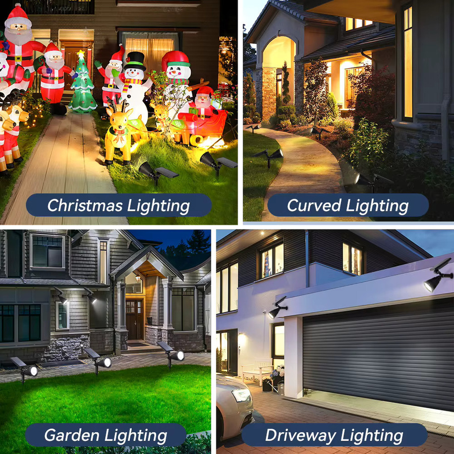 CANMEIJIA Solar LED Outdoor Spot Strahler IP65 Wasserdicht in Schwarz für Garten, Hof und Landschaftsbau - Bild 6