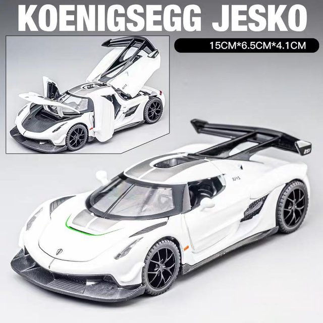 Kid Actor Paradise Koenigsegg Jesko Attack Supersportwagen, Spielzeugfahrzeug, 1:32, mit Licht und Geräuschen, Metall - Bild 1