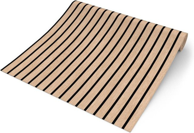 UGEPA Papiertapete Akustikpaneel beige schwarz gestreift B: 53 cm, L: 1005 cm - Bild 1