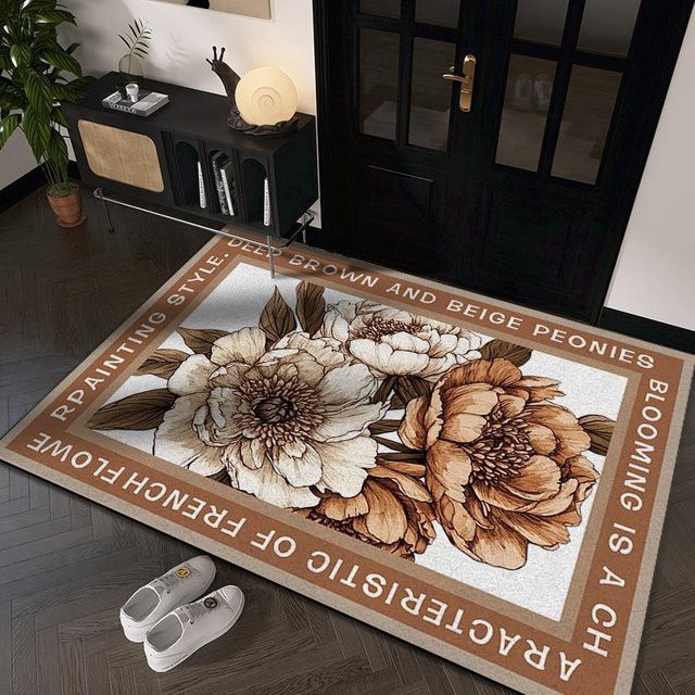Blumenteppich Eingangstürmatte mit floralem Design, rutschfest und schmutzabweisend, B/B: 40 x 60 cm, Mehrfarbig - Bild 1