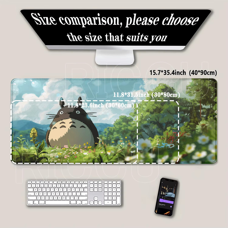 Riccu Anime Totoro XXL-Mauspad Multicolor, B: 90 cm, T: 40 cm - Bild 2
