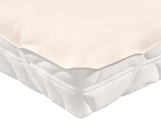 Concord Moltonauflage aus Baumwolle, Beige/Weiß, B/T: 90 x 190 cm - Bild 1