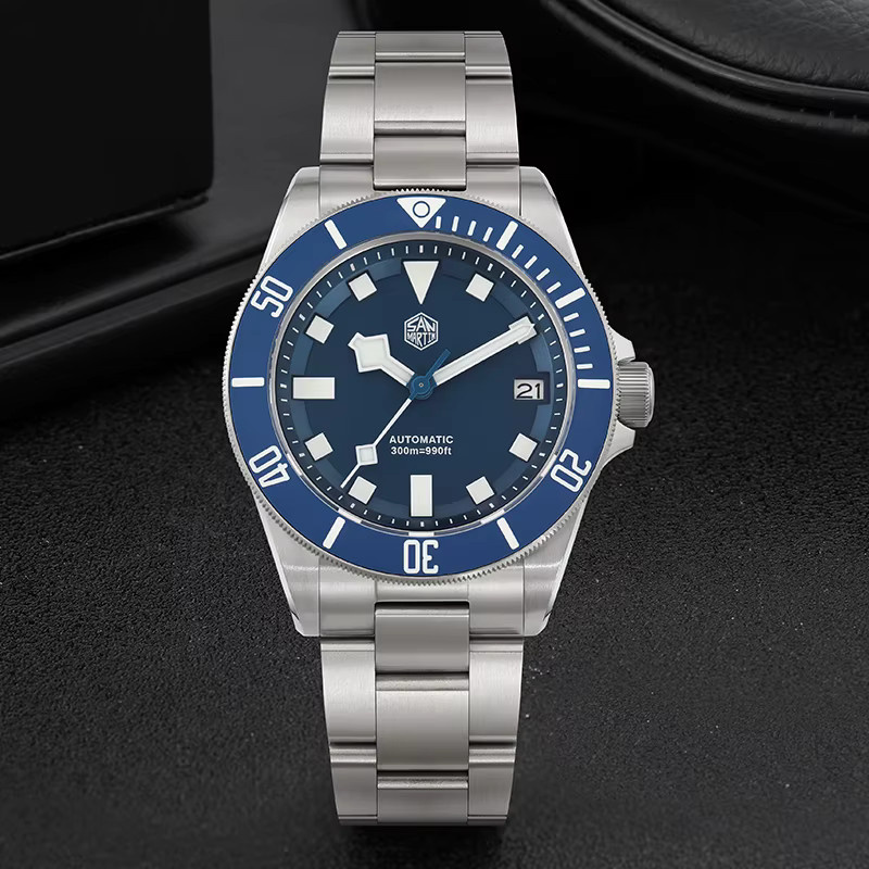 San Martin Taucheruhr, Automatik, Titan, 39 mm, Herren, Blau - Bild 2