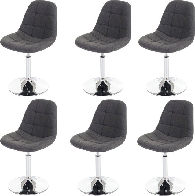 CHEFGASTRO Esszimmerstuhl 6er-Set Modern Hellgrau Textil mit Chromgestell H: 84 cm, B: 47 cm, T: 50 cm, Sitzhöhe: 46 cm - Bild 1