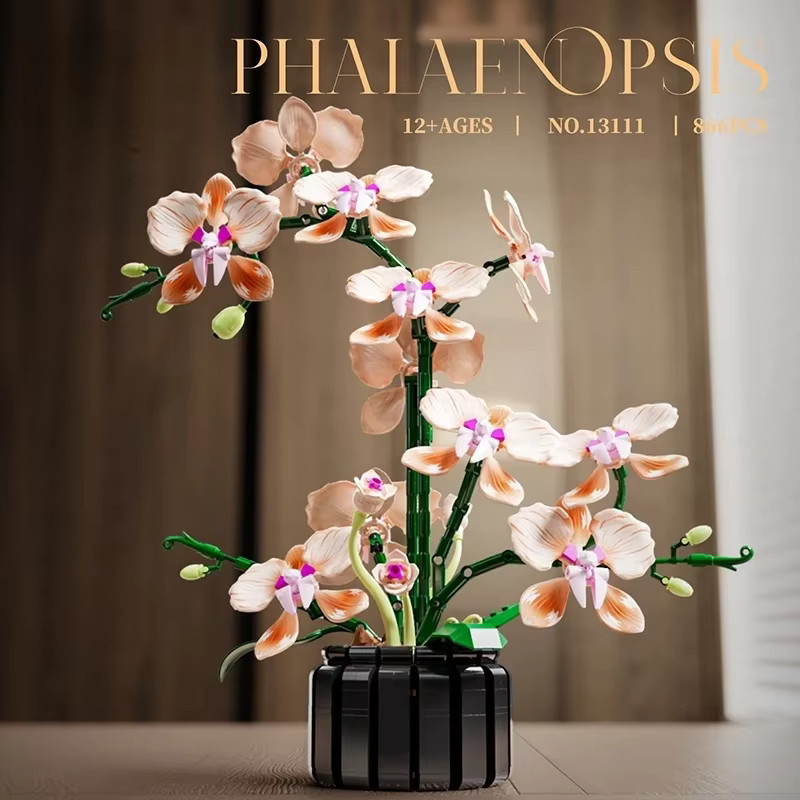 yaafun Orchidee Bouquet Bausteine Modell mit 866 Teilen als kreatives MOC Set zur Dekoration - Bild 2