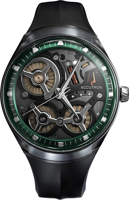 Bulova Accutron DNA Herrenuhr, Kinetik, Edelstahl, 45 mm, Silikon, Grau - Bild 1