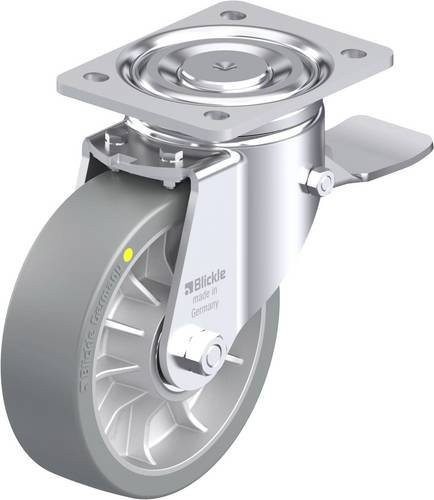 Blickle Stahlblech-Lenkrolle LH-ALTH 162K-ST-AS in Silber, Rad-Durchmesser: 160 mm, Tragfähigkeit: 900 kg - Bild 1