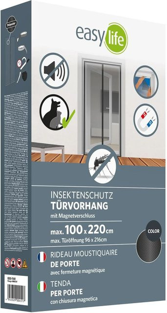 Easy Life Insektenschutz Magnet-Türvorhang Premium Anthrazit B: 100 cm, H: 220 cm - Bild 1
