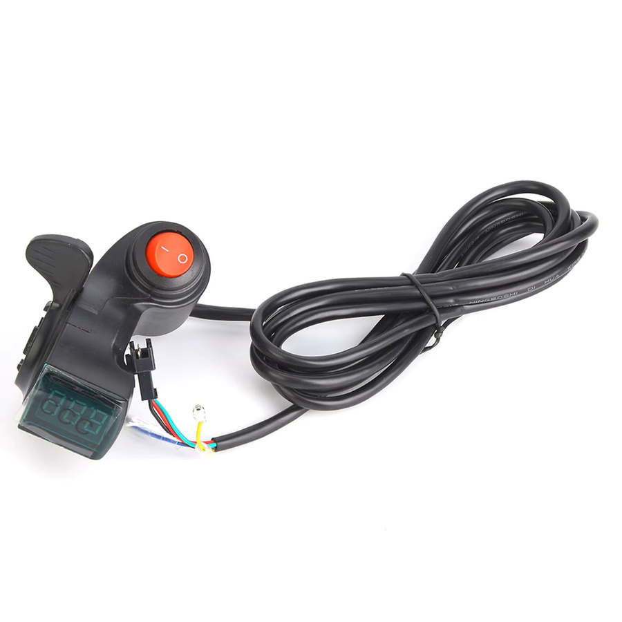 Keenso Elektrischer Daumengashebel mit LCD-Display und digitalem Batteriespannungsschalter für Elektrofahrräder in Schwarz - Bild 2