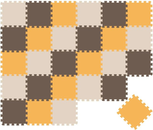 LittleTom Baby & Kinder Puzzlematte aus EVA-Schaumstoff, 27 Teile, Beige Braun Gelb, B/T: 30 x 30 cm - Bild 1