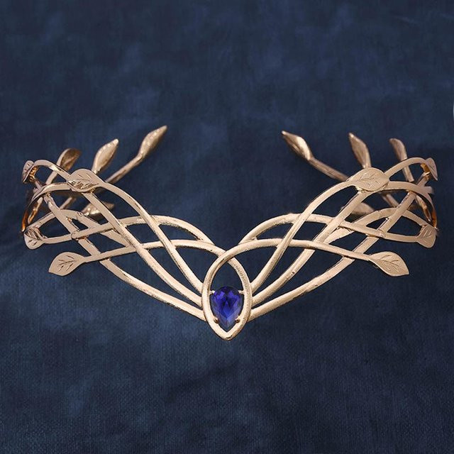 YIRAN Tiara Stirnband, Messing, Gold, Kristall, Damen - Bild 1