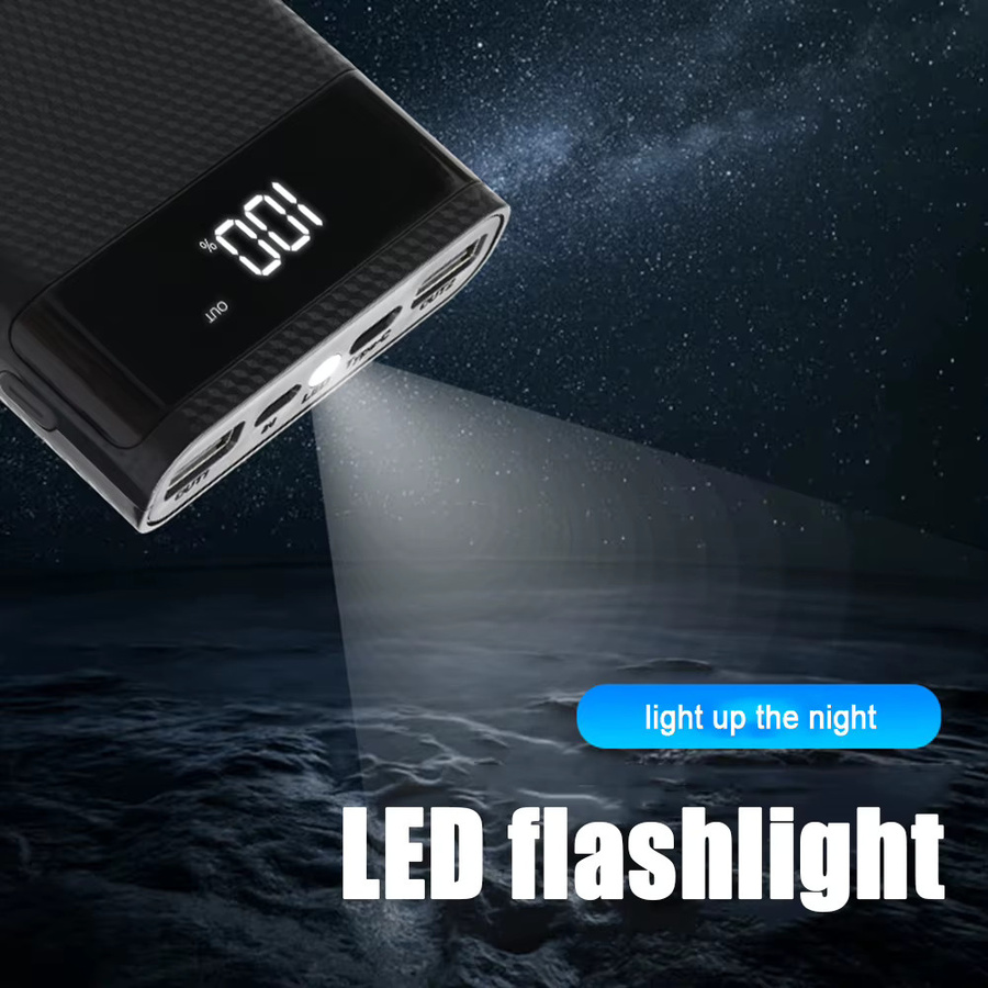YiFanHeRong DIY Powerbank Gehäuse Kit für 8x 18650 Batterien mit Dual USB und Typ C in Schwarz - Bild 4