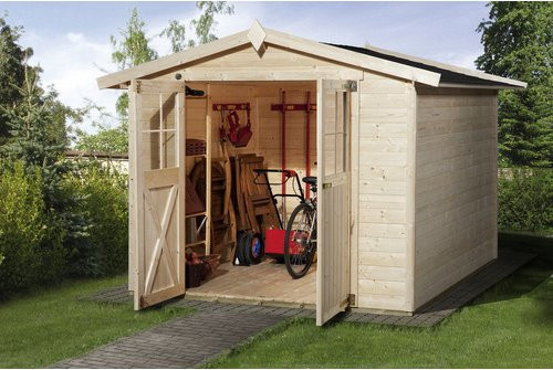 WEKA Gartenhaus Log Cabin aus Holz in Beige, B/H/T: 290 x 221 x 250 cm - Bild 1