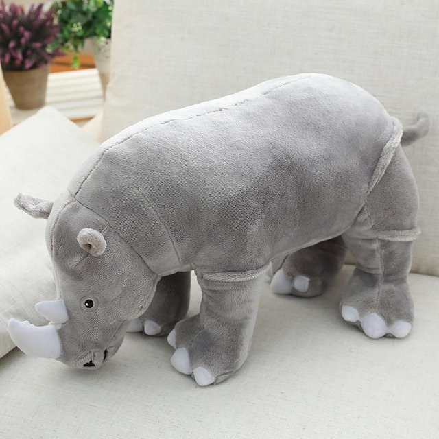 Kidsly Riesige Plüsch Nashorn Spielzeuge, Stofftier Kissen, Grau, 80cm - Bild 1