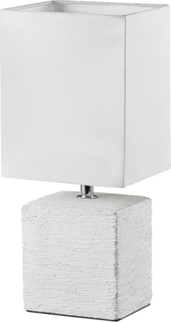 Reality Tischleuchte Ping in Weiß aus Keramik und Stoff mit E14 Fassung, B/H/T: 13 x 29 x 11 cm - Bild 1