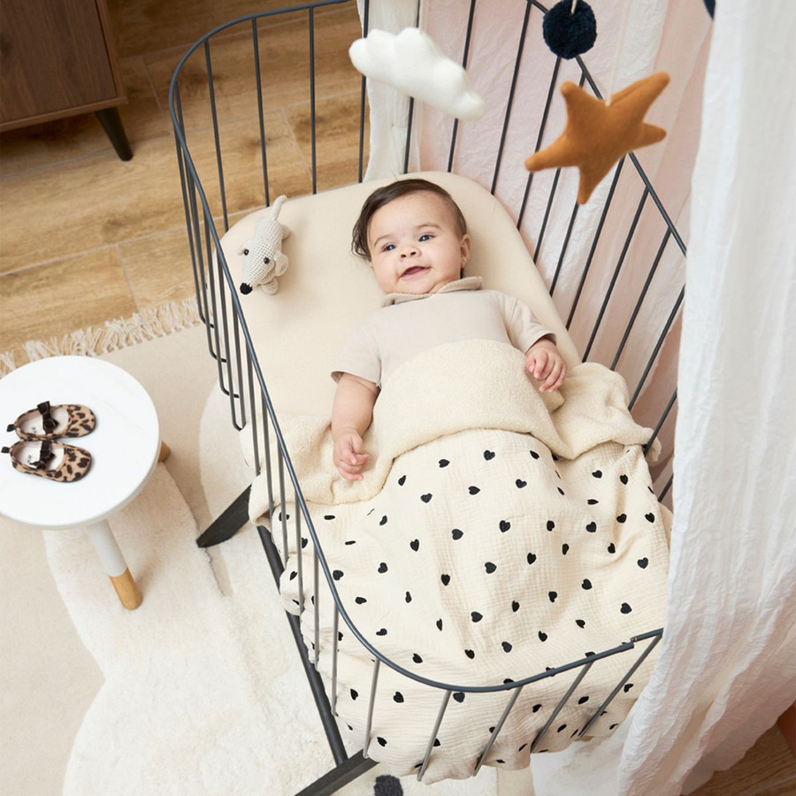 Meyco Baby Kuscheldecke Musselin Sweet Heart in Soft Sand, B/H: 75 x 100 cm - Bild 2