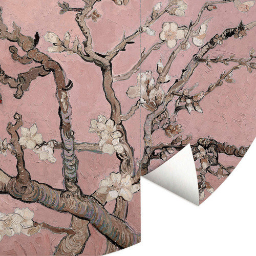 K&L Wall Art Vliestapete Runde Vliestapete Van Gogh Mandelblüte Vintage mehrfarbig matt B/H: 153 x 140 cm - Bild 2