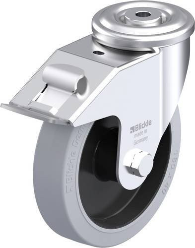 Blickle Stahlblech-Lenkrolle LER-POEV 161R-FI-SG in Silber, Rad-Durchmesser: 160 mm, Tragfähigkeit: 300 kg - Bild 1