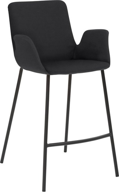 Mayer Sitzmöbel Tresenhocker mit Armlehnen und Vierfuß-Gestell, Mikrofaser in Lederoptik, Anthrazit, Gestell Schwarz, B/T/H: 53 x 49 x 95 cm - Bild 1