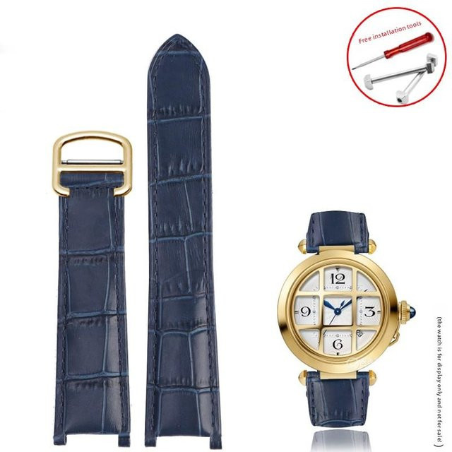 QuirkCart Uhrenarmband Leder, blue, Herren Damen - Bild 1