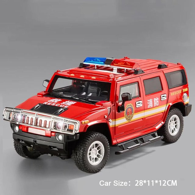 Linyi toy car H2 Polizeiauto Modell, 1:18 Maßstab, Metall, mit Licht und Ton - Bild 1