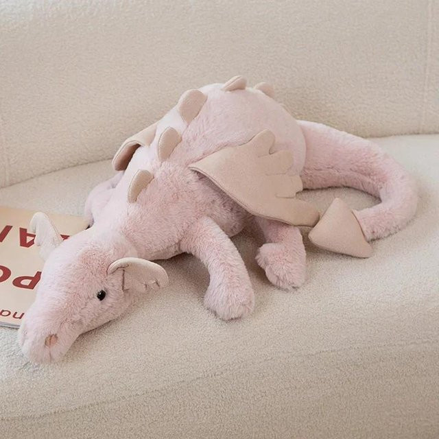 Kidsly Kleiner Drache, Plüschspielzeug, Weiß, Grün, Rosa, 30cm - Bild 1