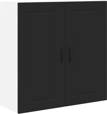 vidaXL Küchenwandschrank in Schwarz mit Tür und Regalböden, Wandmontage, B/H/T: 80 x 80 x 31 cm