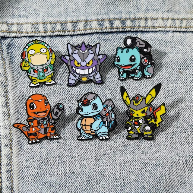 MINISO 6-teiliges Set Anime Pokemon Emaille Pins, Unisex - Bild 1