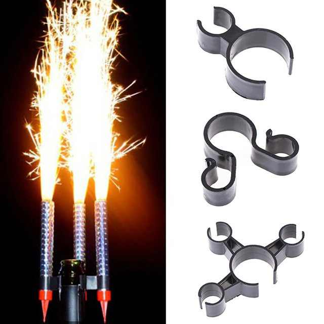 JETTING Champagner Flaschen Clip für Geburtstagskerzen und Feuerwerk in Schwarz aus Kunststoff - Bild 1