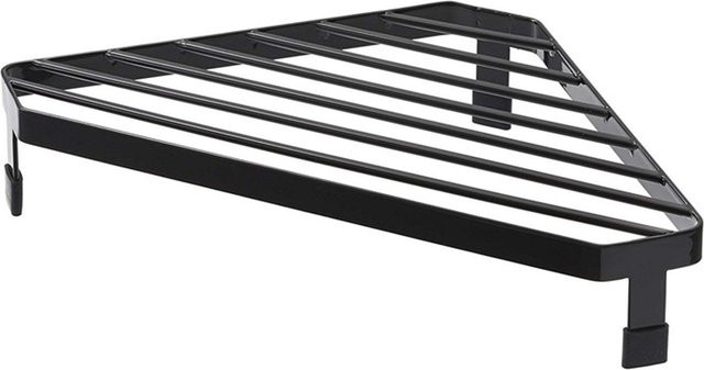 CosyHome Dreieckiges Thekenregal aus Metall in Schwarz als multifunktionaler Eck-Organizer für die Arbeitsplatte - Bild 1