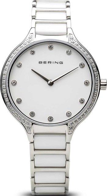 Bering Damenuhr, Keramik, Edelstahl, Quarz, 34 mm, Weiß - Bild 1