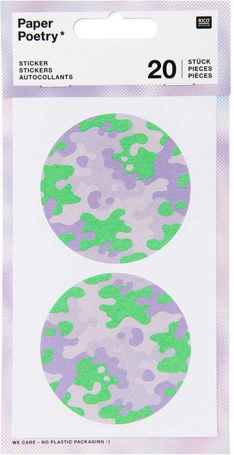 Rico Design Paper Poetry Sticker im Camouflage-Design, 4 Blatt - Bild 1