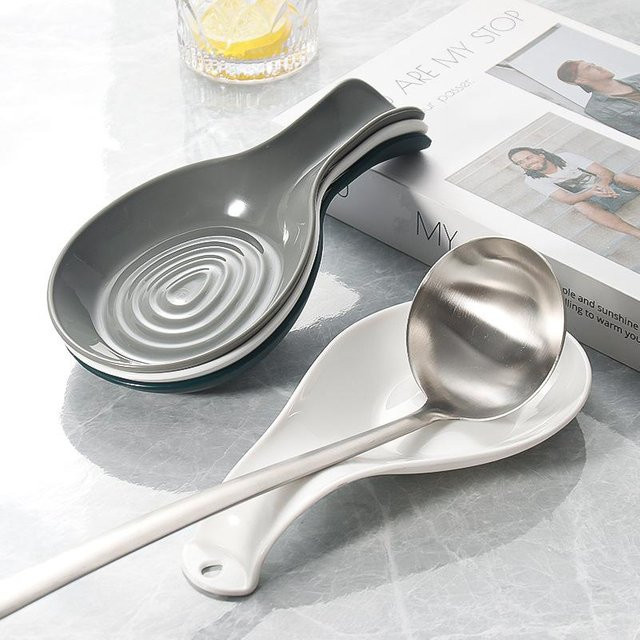 HOUKEA Textur-Keramik-Löffelablage in Multicolour für die Küche als hitzebeständiger Halter für Kochutensilien und Kaffee- sowie Teezubehör - Bild 1
