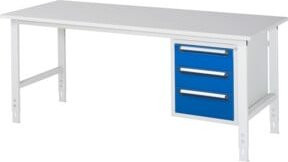 Rau Arbeitstisch Tom KM06 höhenverstellbar, Farbe: Grau/Weiß, B/T/H: 200 x 80 x 76-108 cm - Bild 1