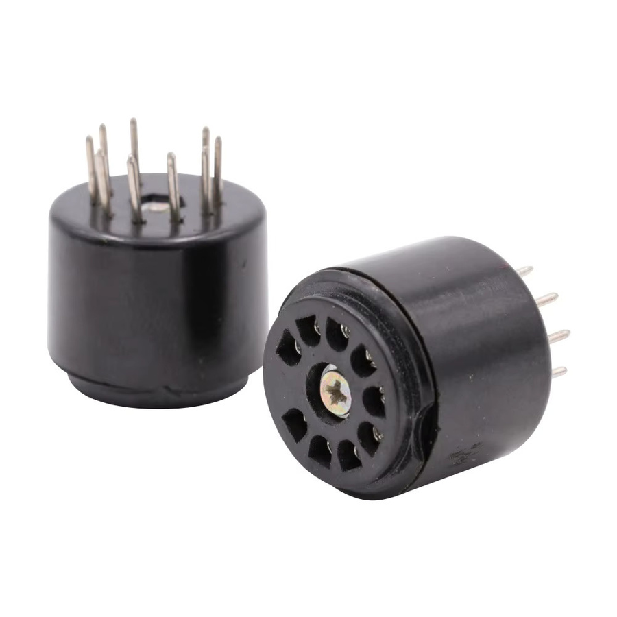GD-PARTS Bakelit 9-Pin Vakuumröhren-Sockel Schutzhülle für 6DJ8 12AX7 ECC83 B339 CV492 6L13 12AU7 ECC82 B329 CV491 Hifi-Verstärker DIY in Schwarz - Bild 2