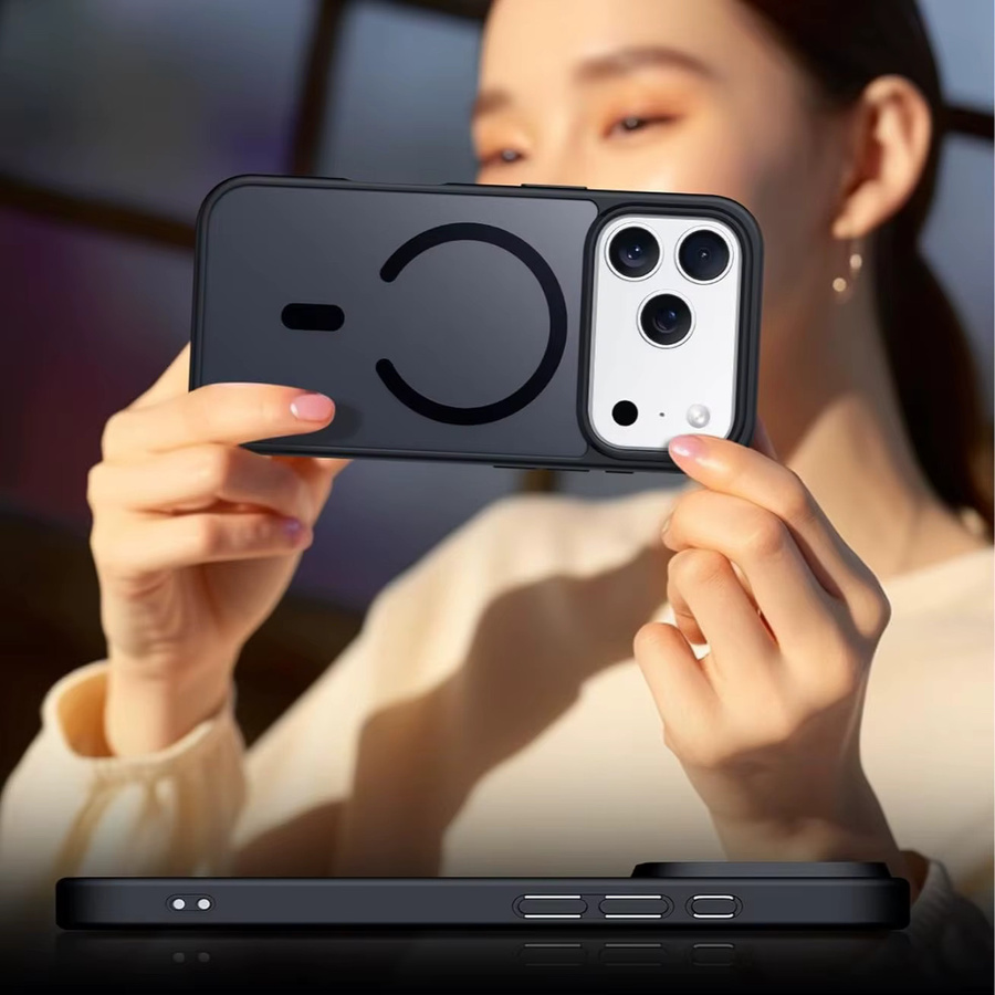 Matte MagSafe Schutzhülle von NYFundas für iPhone 17 Pro Max, 16 Plus, 15 Pro, 14, 13, 12 und 11 in Schwarz oder Orange - Bild 2