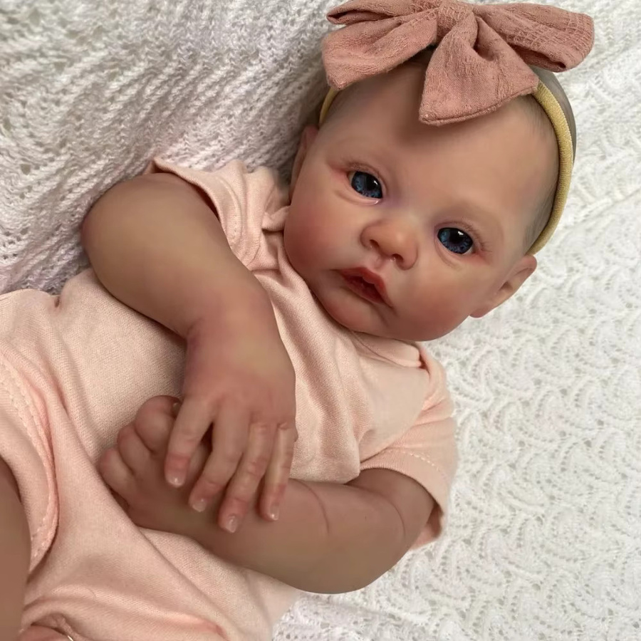 Mu Ettas Reborn Wiese Bebe Reborn Puppen, handgemachte bemalte Neugeborene Baby Puppe, Bunt / Mehrfarbig, Rosa / Pink - Bild 2